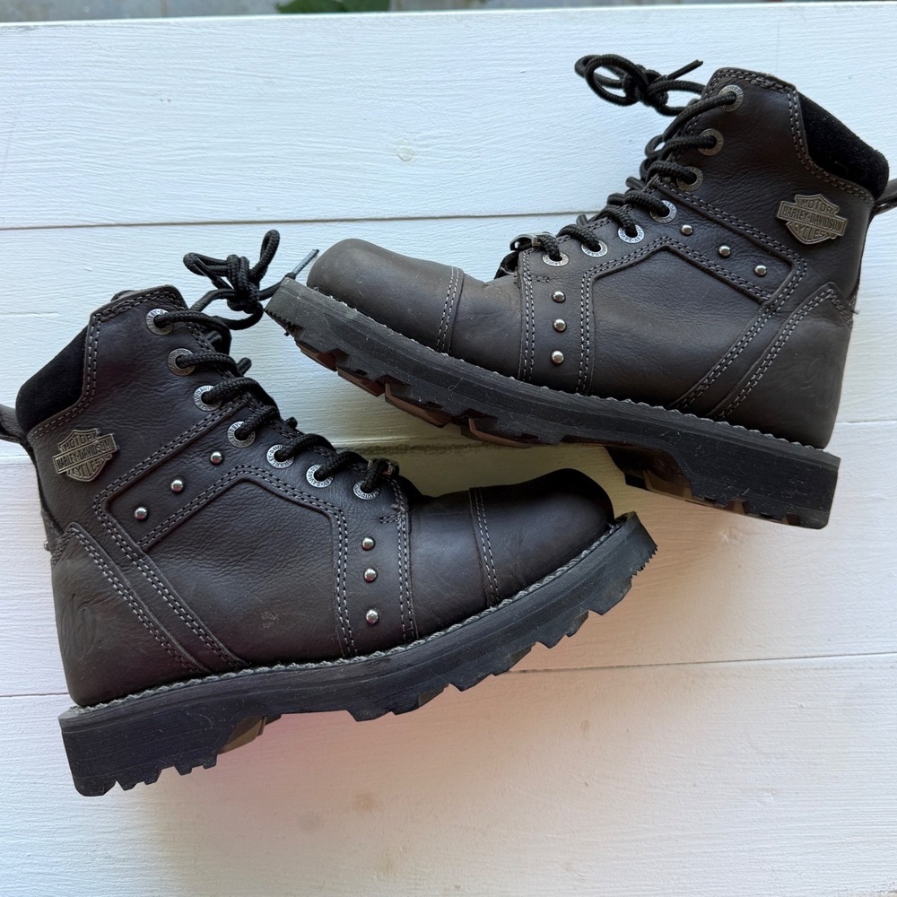 Harley-Davidson Oakleigh D84277 Women's 7M Leather Motorcycle Biker Boots